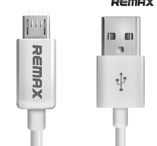 Micro USB кабел REMAX - бял / плосък