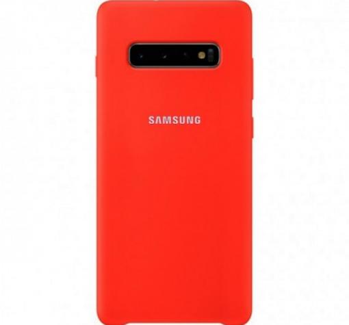 Силиконов кейс Silicone Cover за Samsung S10 Plus - червен
