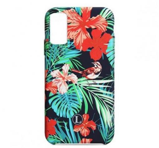 Силиконов калъф / гръб / TPU LUXO за Samsung S21 Plus - черен / цветя
