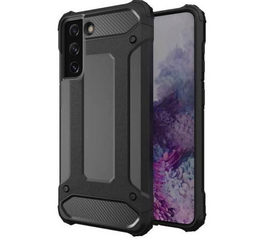Силиконов гръб TPU кейс Spigen Hybrid с твърда част за Samsung S22 Plus 5G - черен