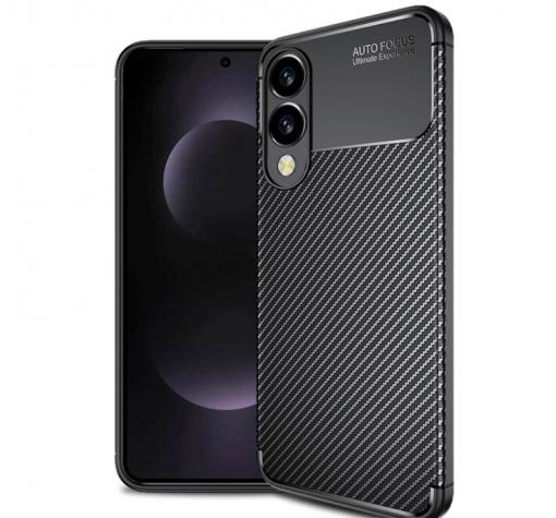 Луксозен силиконов калъф / кейс / TPU Auto Focus за Samsung S25 Edge - черен / Carbon