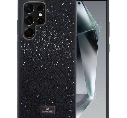Луксозен твърд гръб Swarovski за Samsung S25 Ultra - черен / камъни