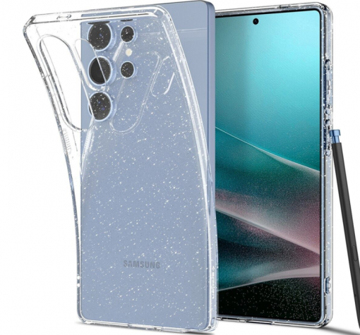 Луксозен силиконов калъф / кейс / Crystal Case TPU за Samsung S25 Ultra - прозрачен / брокат