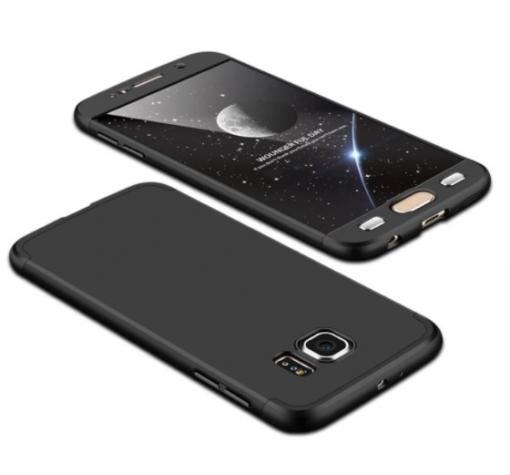 Луксозен твърд гръб GKK 3in1 360° Full Cover за Samsung S7 Edge G935 - черен / лице и гръб