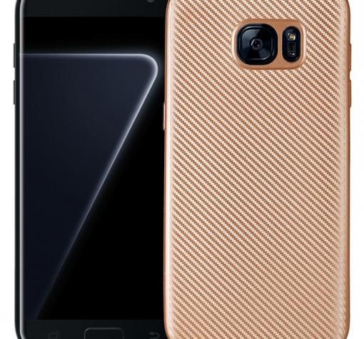 Силиконов калъф / гръб / TPU за Samsung S7 G930 - златист / Carbon