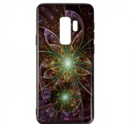 Луксозен силиконов калъф / гръб / TPU с Popsocket за Samsung S9 Plus G965 - цвете / абстрактен