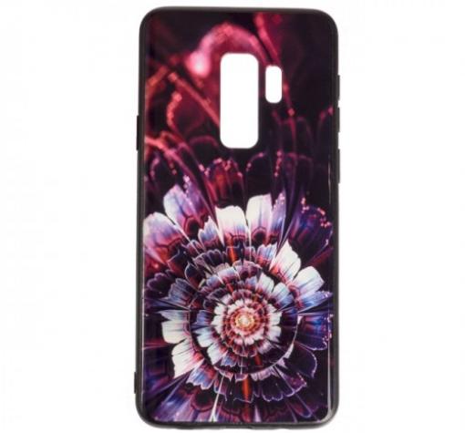 Луксозен силиконов калъф / гръб / TPU с Popsocket за Samsung S9 Plus G965 - червен / цвете / абстрактен
