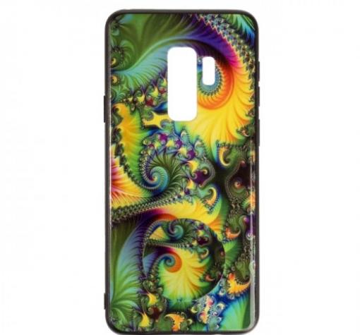 Луксозен силиконов калъф / гръб / TPU с Popsocket за Samsung S9 Plus G965 - многоцветен / абстрактен