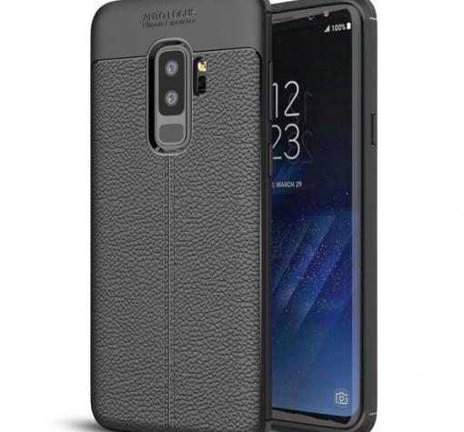 Луксозен силиконов калъф / гръб / TPU Auto Focus 360° + Nano Glass Protector за Samsung S9 Plus G965 - черен / имитиращ кожа / лице и гръб