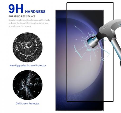 5D full cover Tempered glass Full Glue screen protector Samsung S24 Ultra 5G / Извит стъклен скрийн протектор с лепило от вътрешната страна без дупка за Samsung S24 Ultra 5G