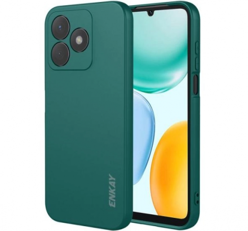 Силиконов калъф / кейс за Honor X5c / X5c Plus - тъмнозелен гръб със защита за камерата