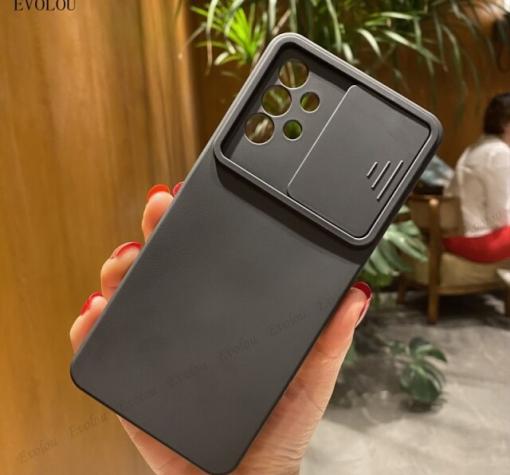 Силиконов калъф / гръб / Cam Lock case за Samsung A72 / A72 5G - черен