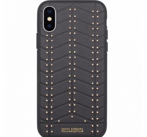 Луксозен твърд гръб със силиконова кант за Apple iPhone X - Black / Santa Barbara Polo Club
