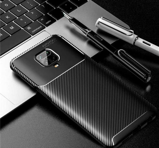 Луксозен силиконов калъф / гръб / TPU Auto Focus за Xiaomi Redmi Note 9S / Note 9 Pro - черен / Carbon