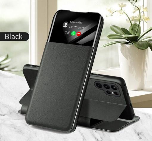 Луксозен активен калъф Smart View Flip Cover за Apple iPhone 14 (6.1) - черен
