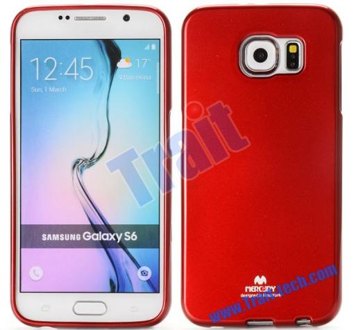Луксозен силиконов калъф / гръб / TPU Mercury GOOSPERY Jelly Case за Samsung S6 G920 - червен