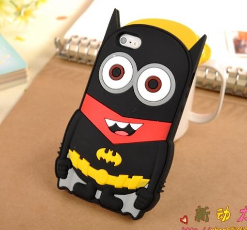 Силиконов калъф / гръб / TPU 3D за Apple iPhone 6 / 6S - черен / Minion Batman