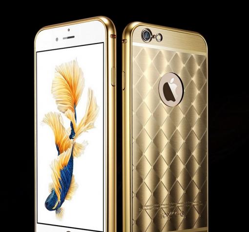 Метален бъмпер / Bumper / с твърд гръб от две части / Ultra Slim Electroplating Aluminum Metal Bumper Xuenair Case за Apple iPhone 6 / 6S - Gold / златен