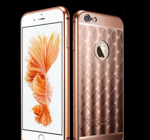 Метален бъмпер / Bumper / с твърд гръб от две части / Ultra Slim Electroplating Aluminum Metal Bumper Xuenair Case за Apple iPhone 6 / 6S - Rose Gold / розов