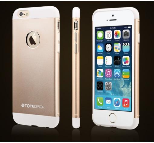Твърд гръб / капак / TOTU за Apple iPhone 6 4.7" - златисто и бяло