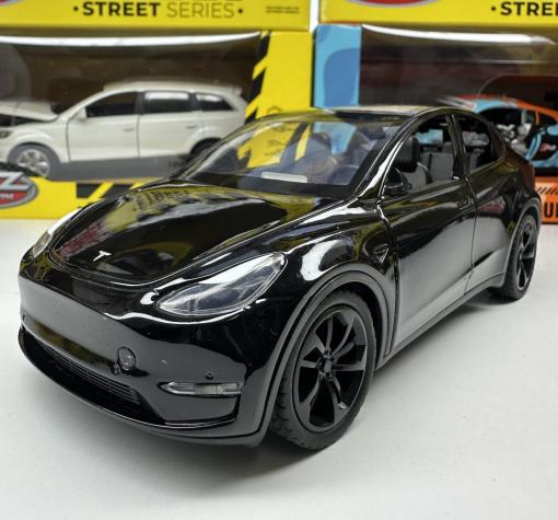 Метална кола с отварящи се врати светлини и звуци Tesla Model Y - 1:24