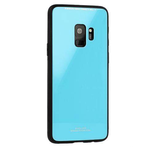 Луксозен стъклен твърд гръб за Samsung S9 G960 - син