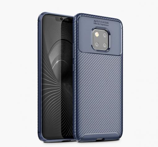 Луксозен силиконов калъф / гръб / TPU Auto Focus за Huawei Mate 20 Pro - тъмно син / Carbon