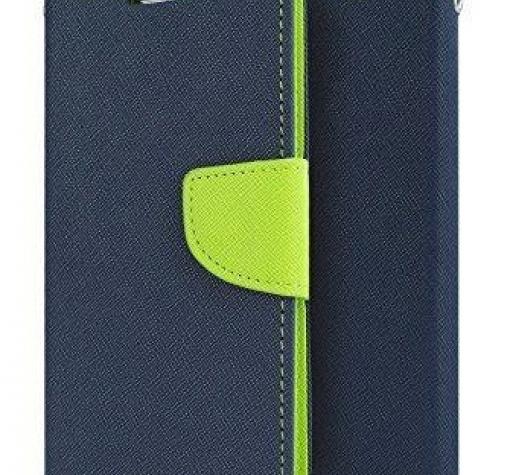 Кожен калъф Flip тефтер със стойка MERCURY Fancy Diary за Nokia 3.1 - тъмно син със зелено