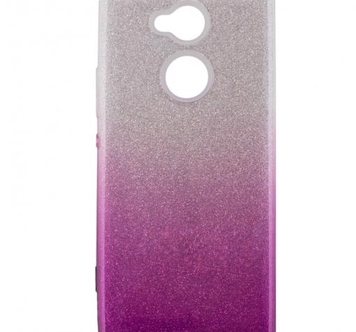 Силиконов калъф / гръб / TPU за Sony Xperia XA2 - преливащ / сребристо и лилаво / брокат