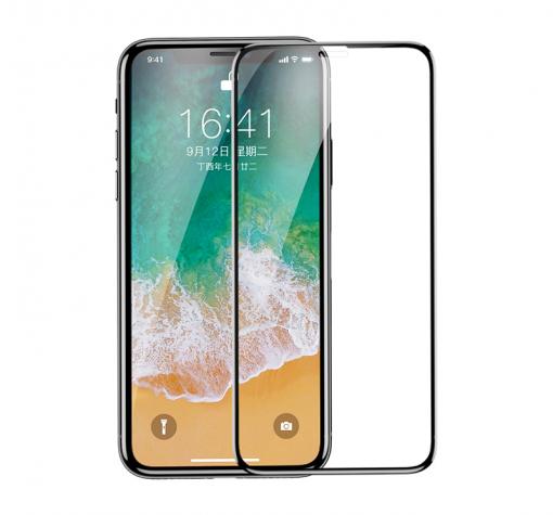 3D full cover Tempered Glass Screen Protector Baseus Pet Glass за Apple iPhone XR / Извит стъклен скрийн протектор Baseus Pet Glass за Apple iPhone XR - черен