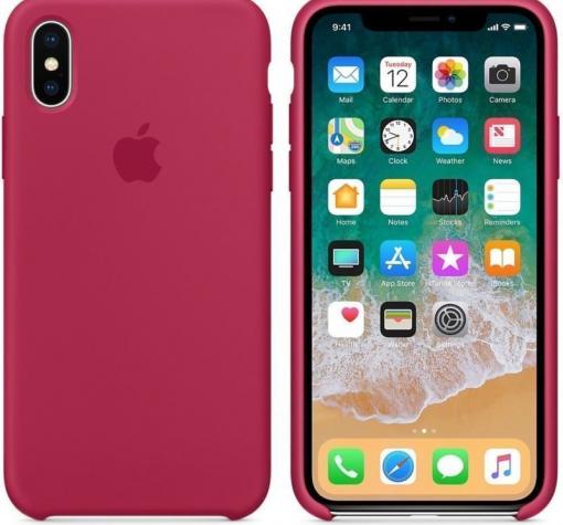Оригинален гръб Silicone Cover за Apple iPhone XR - бордо