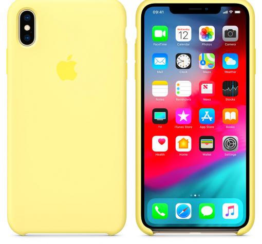 Оригинален гръб Silicone Cover за Apple iPhone X / iPhone XS - жълт