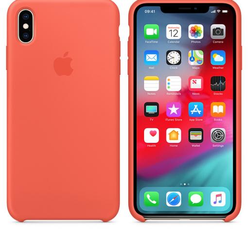 Оригинален гръб Silicone Cover за Apple iPhone X / iPhone XS - корал
