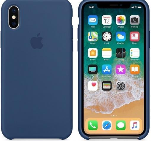 Оригинален гръб Silicone Cover за Apple iPhone XR - тъмно син
