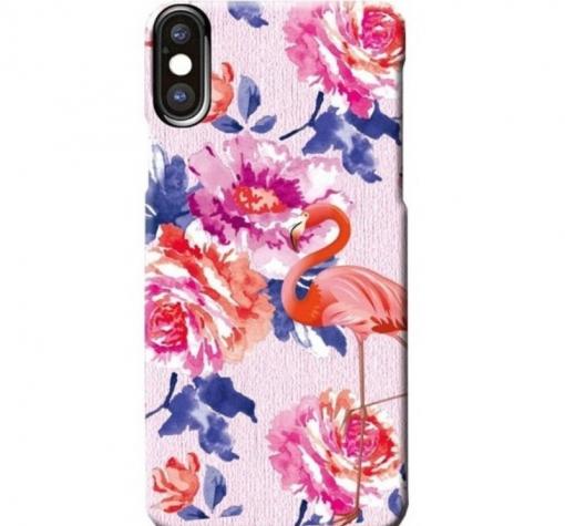 Силиконов калъф / гръб / TPU LUXO за Apple iPhone XS Max - цветя / розово фламинго