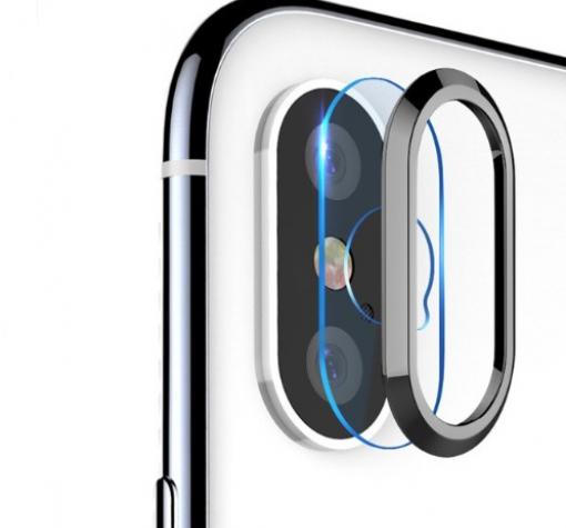 Стъклен протектор TOTU Design с рамка / 9H Magic Glass Real Tempered Glass Camera Lens TOTU Design / за камера на Apple iPhone X / iPhone XS - прозрачен / черна рамка
