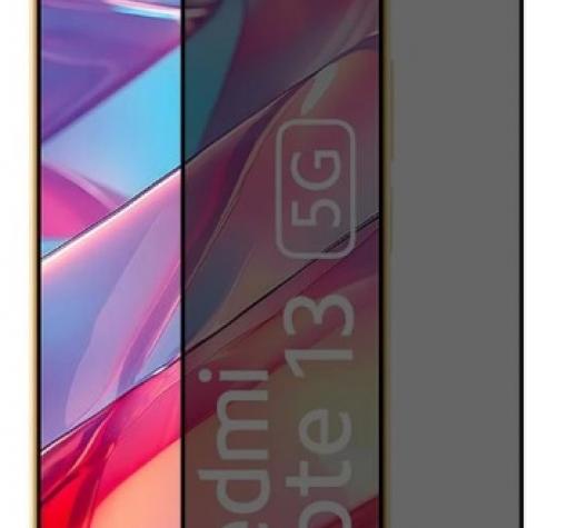 Privacy 5D full cover Tempered glass Full Glue screen protector Xiaomi Redmi Note 13 5G / Privacy Извит стъклен скрийн протектор с лепило от вътрешната страна за Xiaomi Redmi Note 13 5G - черен / прозрачен