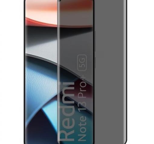 Privacy 5D full cover Tempered glass Full Glue screen protector Xiaomi Redmi Note 13 Pro 5G / Privacy Извит стъклен скрийн протектор с лепило от вътрешната страна за Xiaomi Redmi Note 13 Pro 5G - черен / прозрачен