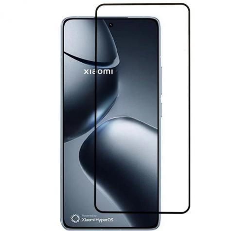 5D full cover Tempered glass Full Glue screen protector Xiaomi 14T / Xiaomi 14T Pro / Извит стъклен скрийн протектор с лепило от вътрешната страна за Xiaomi 14T / Xiaomi 14T Pro - черен кант