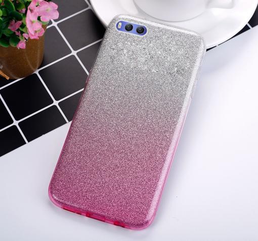 Силиконов калъф / гръб / TPU за Xiaomi Mi 6 / Mi6 - преливащ / сребристо и розово / брокат