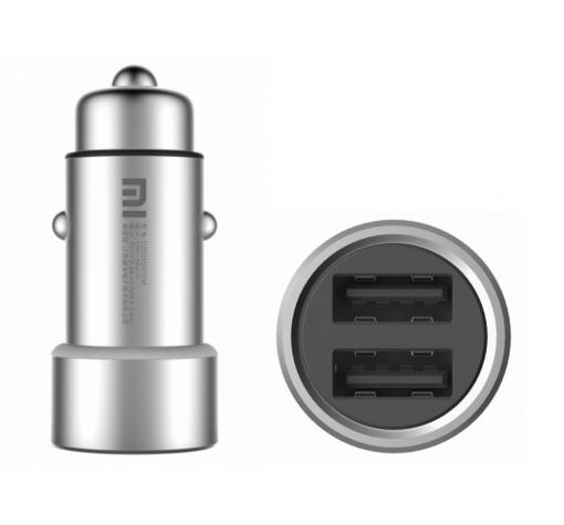 Оригинално зарядно за кола DC 12V - 24V / 2.4A / 2 USB Ports за Xiaomi - сиво