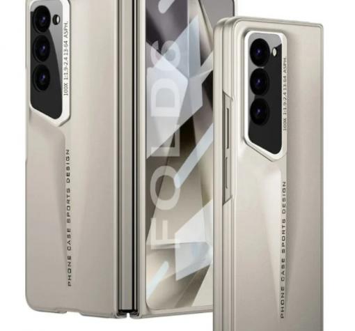 Луксозен калъф Sports Design с твърд гръб за Samsung Z Fold 6 - златист