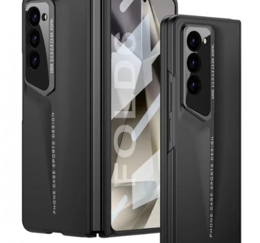 Луксозен калъф Sports Design с твърд гръб за Samsung Z Fold 6 - черен