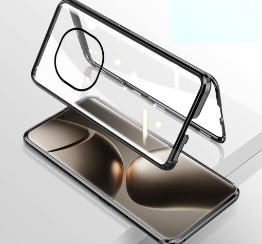 Магнитен калъф Bumper Case 360° FULL за Xiaomi Redmi Note 14 Pro Plus - прозрачен / черна рамка