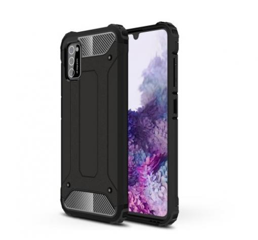Силиконов гръб TPU Spigen Hybrid с твърда част за Samsung A02s - черен