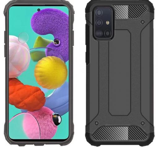 Силиконов гръб TPU Spigen Hybrid с твърда част за Samsung A02s - сив