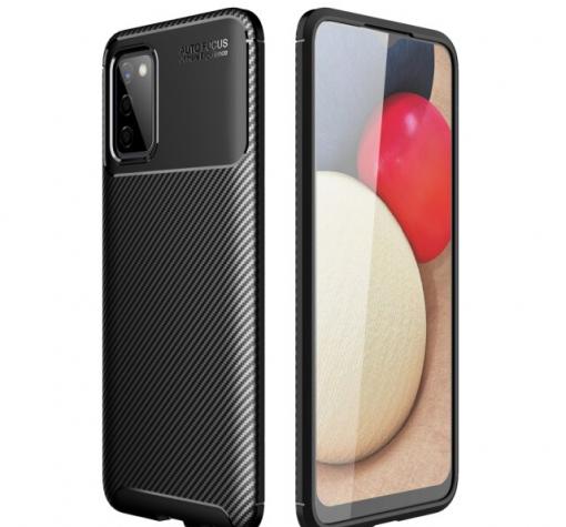 Луксозен силиконов калъф / гръб / TPU Auto Focus за Samsung A03s - черен / Carbon