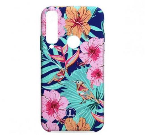 Силиконов калъф / гръб / TPU LUXO за Huawei Y6p - син / цветя