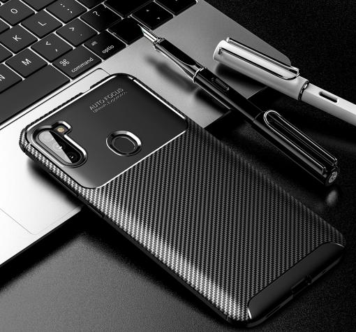 Луксозен силиконов калъф / гръб / TPU Auto Focus за Samsung A11 - черен / Carbon