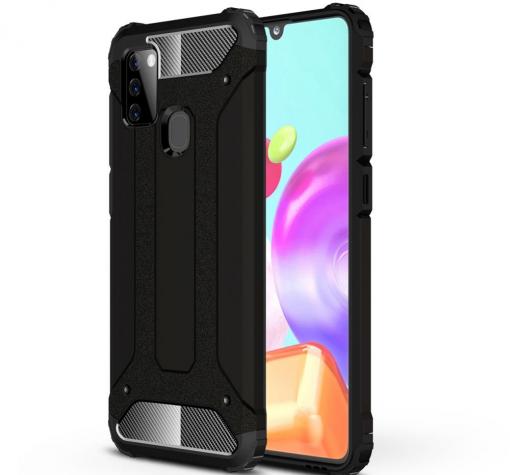 Силиконов гръб TPU Spigen Hybrid с твърда част за Samsung A21s – черен